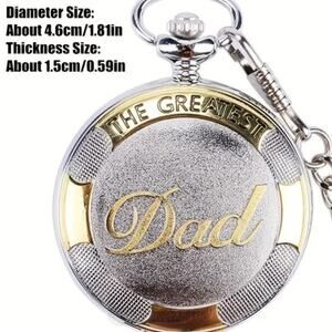 Greatest Dad Pocket Watch Gold Sliver Fathers Day Christmas Anniversary Birthday